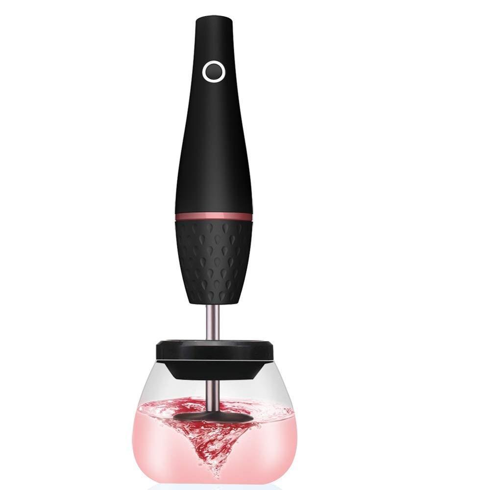 Nom du produit : Nettoyant électrique pour pinceaux de maquillage – Rechargeable, Noir