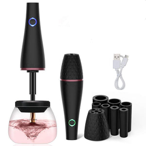 Nom du produit : Nettoyant électrique pour pinceaux de maquillage – Rechargeable, Noir