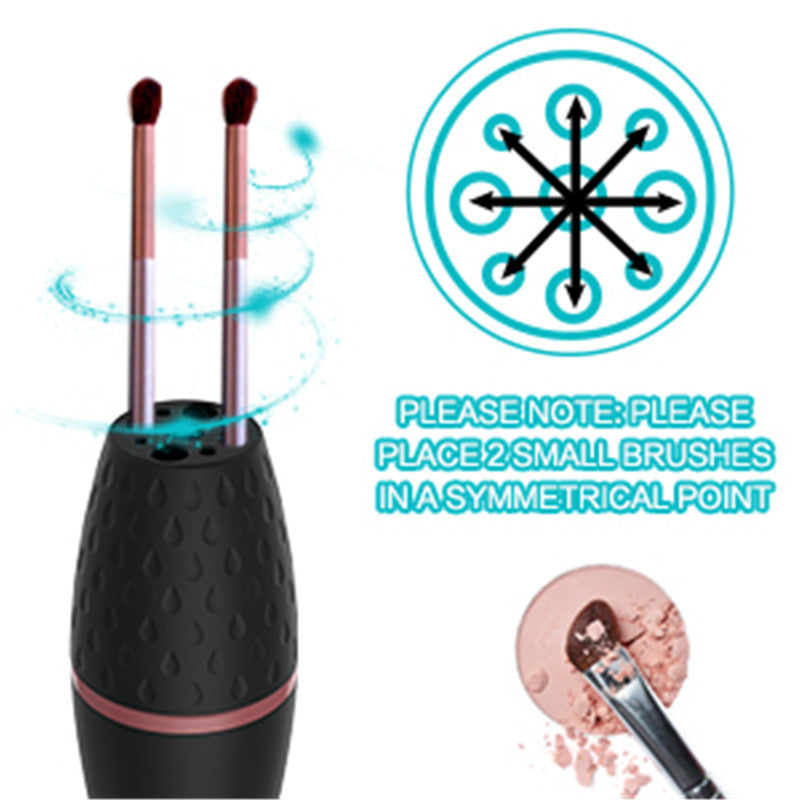 Nom du produit : Nettoyant électrique pour pinceaux de maquillage – Rechargeable, Noir