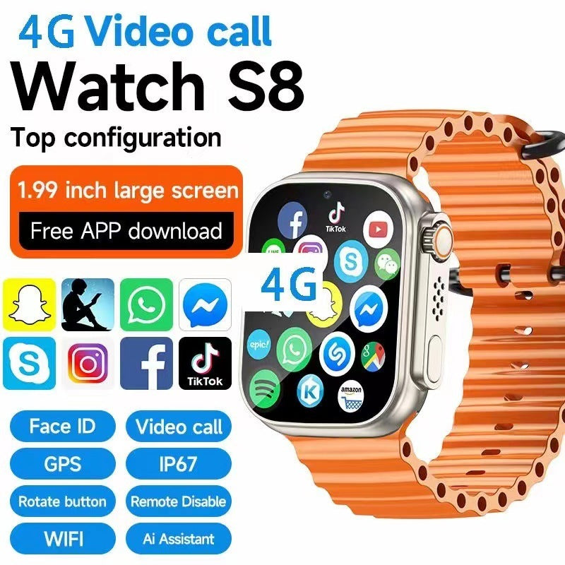 S8 Montre connectée Card, grand écran 1,99 pouces