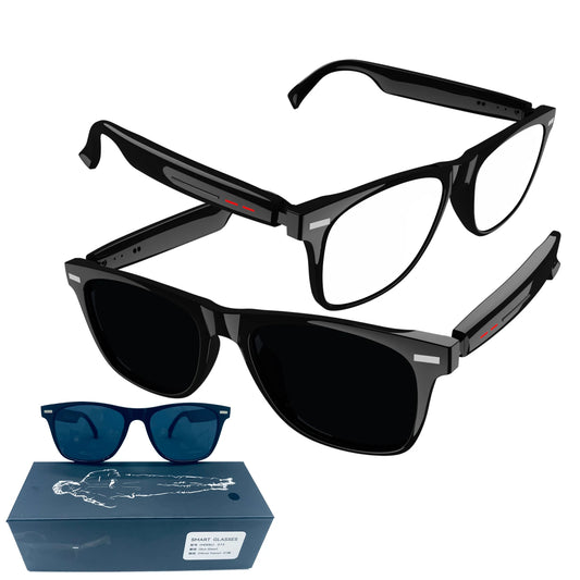Lunettes Intelligentes avec Caméra, Commande Tactile, Appels Bluetooth, Musique Stéréo, Microphone et Assistant Vocal AI pour Téléphones Android et iOS