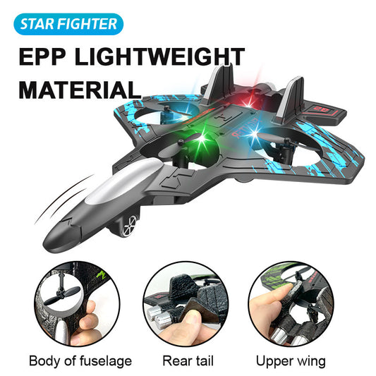 Drone Quadricoptère en Mousse Antichoc avec Lumières LED Colorées et Contrôle par Gravité