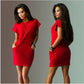 Robe T-shirt moulante femme – Été, manches courtes, col rond avec poches