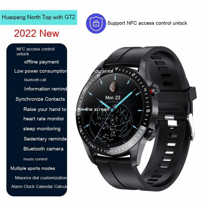 GT2 Smart Watch NFC Contrôle d'accès Bluetooth Sports Surveillance étanche Fréquence cardiaque Commande externe transfrontalière