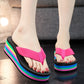 Women's Summer Platform Wedge Flip-flops Foam Rainbow Statement Sandals