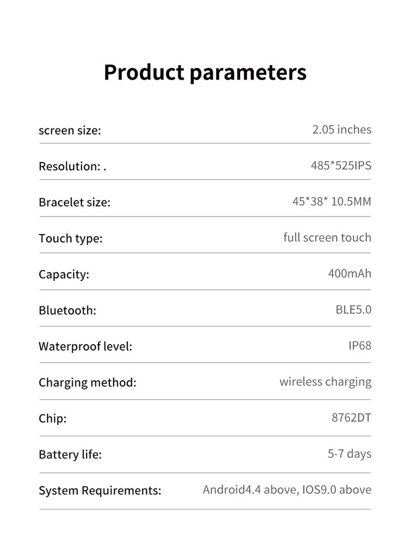 New IW9 Smart Watch 205-inch Bluetooth Calling