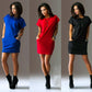 Robe T-shirt moulante femme – Été, manches courtes, col rond avec poches