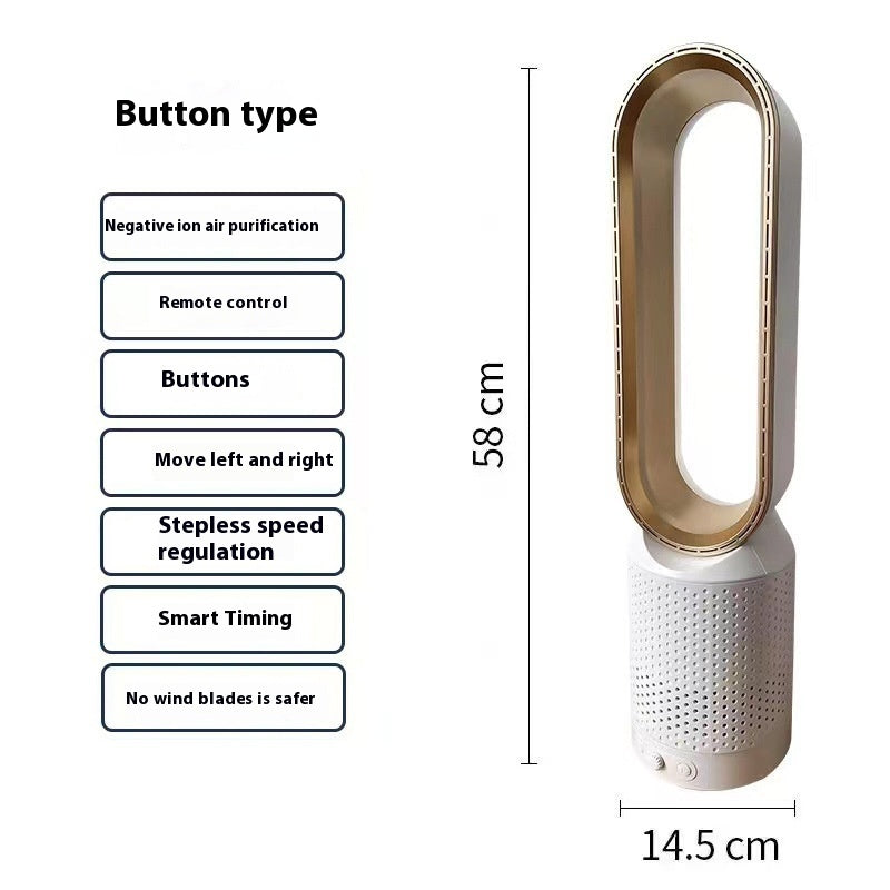 Anion Air Purification Fan Indoor Home Fan-free Blade Air Circulator Touch Screen Button