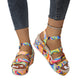 Women's Colorful Peep Toe Buckle Sandals