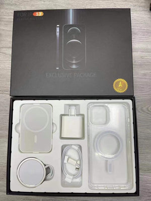 Wireless Power Bank Mobile Phone Case Fast Charging Cable Plug Five-piece Set