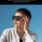 Lunettes Intelligentes avec Caméra, Commande Tactile, Appels Bluetooth, Musique Stéréo, Microphone et Assistant Vocal AI pour Téléphones Android et iOS