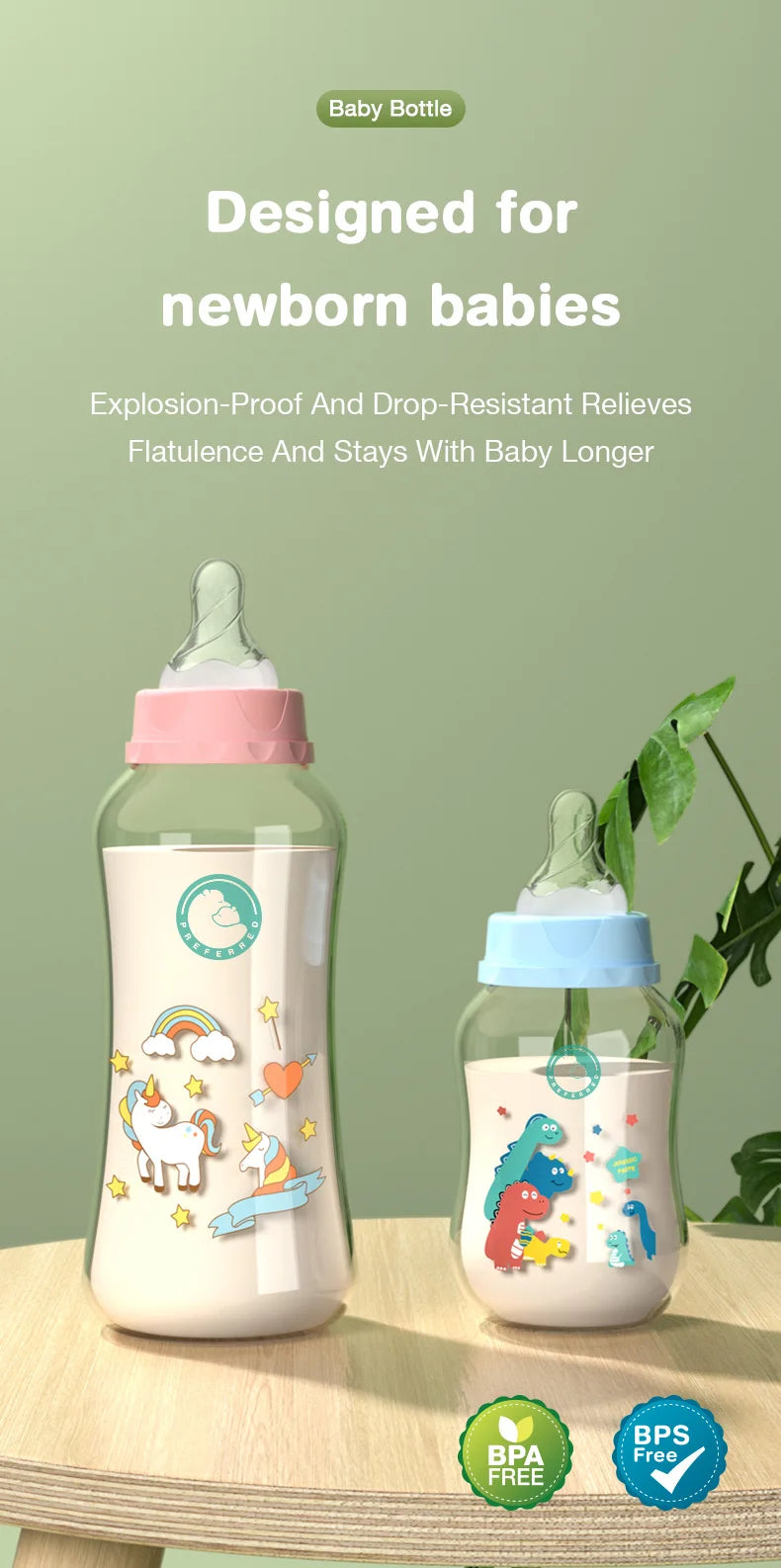 150/240ML Baby PP Bottle with Gravity Ball Newborn Baby Bottle with Handle Milk Bottle Baby Bottles Newborn Feeding Supplies