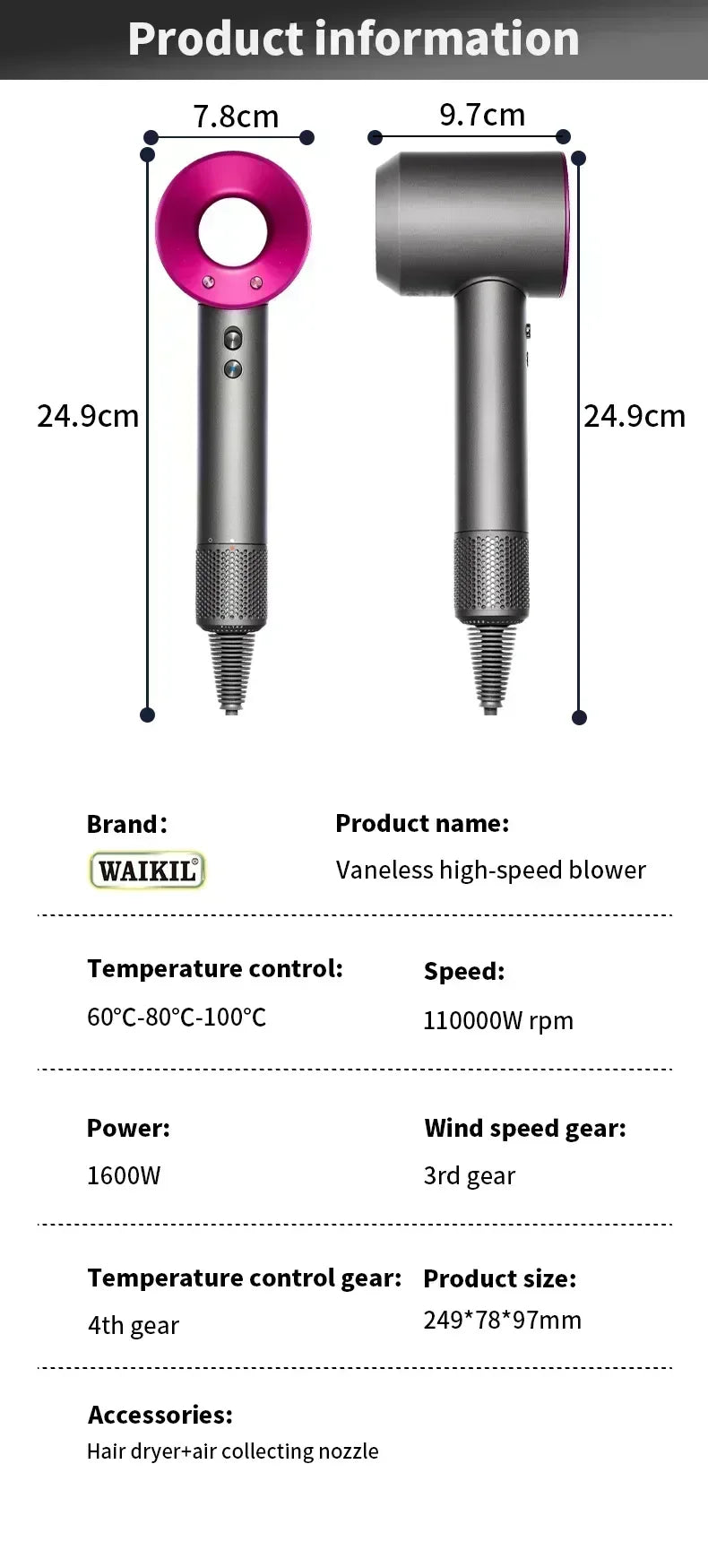 Pro Ionic Hair Dryer – rapide & silencieux
