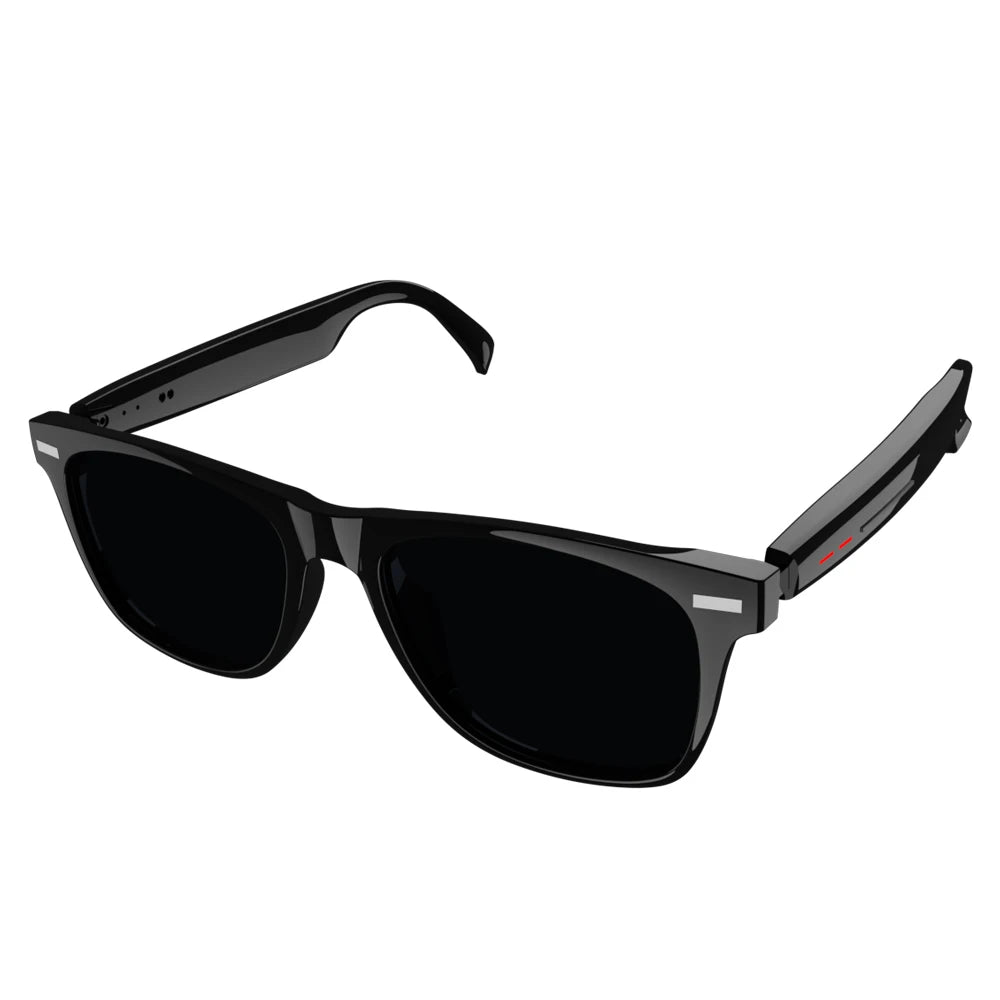 Lunettes Intelligentes avec Caméra, Commande Tactile, Appels Bluetooth, Musique Stéréo, Microphone et Assistant Vocal AI pour Téléphones Android et iOS