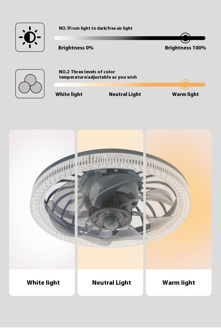 Plafonnier LED 2-en-1 avec Ventilateur Silencieux – Design Moderne et Télécommande