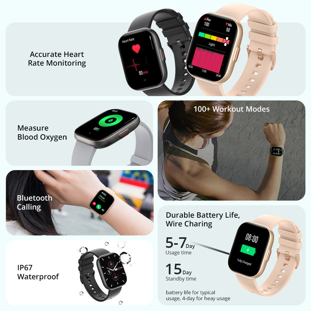 Montre Connectée Haut de Gamme – Cardiofréquencemètre, Appels, IP68